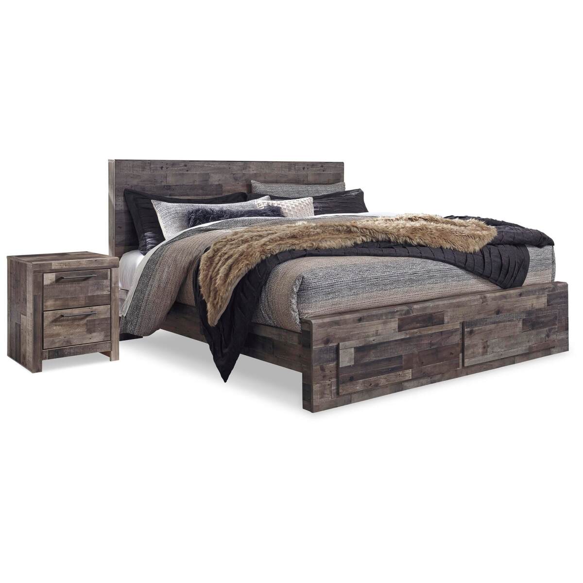 4817da5b73bccf009b0b07205766fb04 Derekson King Panel Storage Bed and 2 Nightstands - Image 1