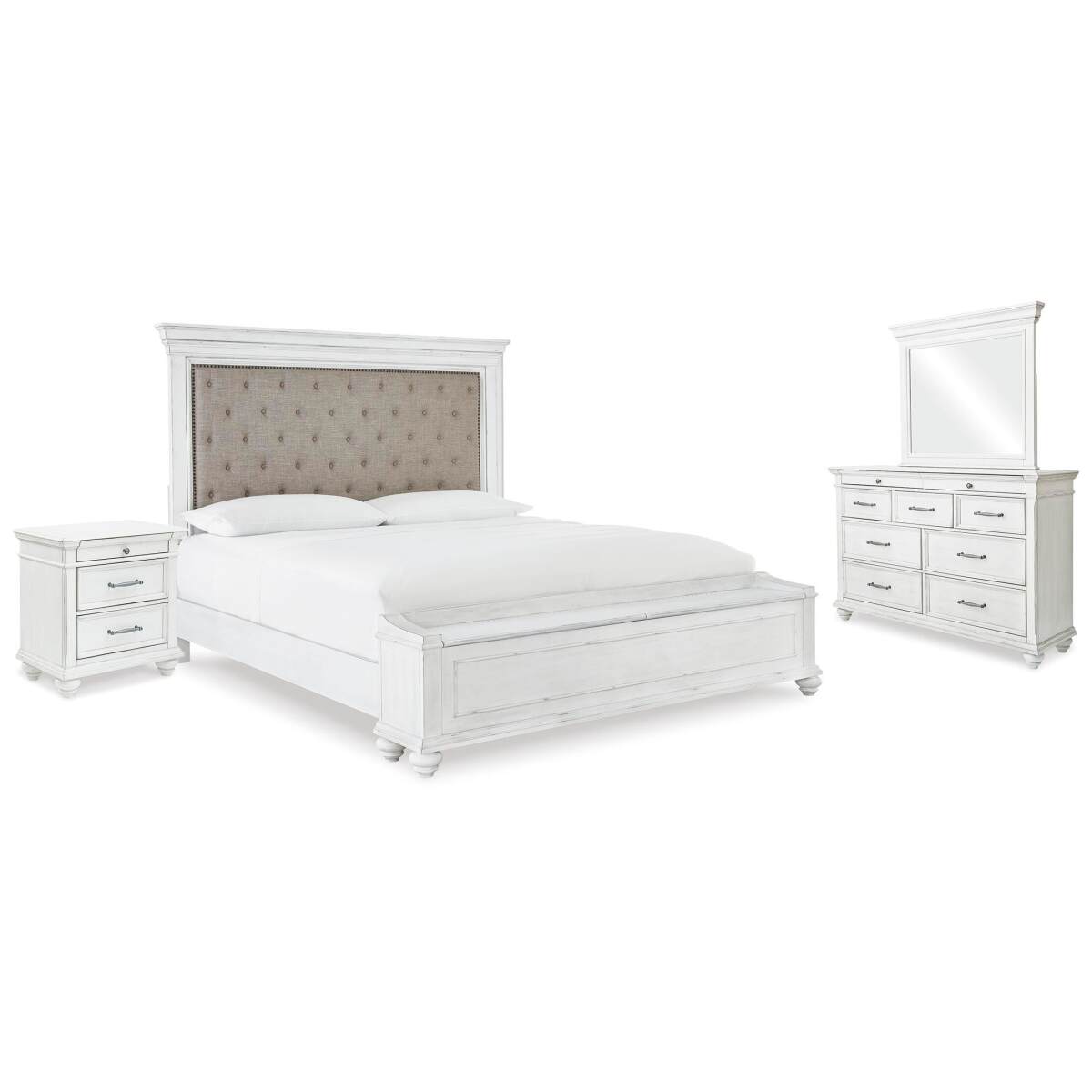 48afcc95361e7f53115e24c74932f67d Kanwyn King Upholstered Storage Bed, Dresser, Mirror and Nightstand - Image 1