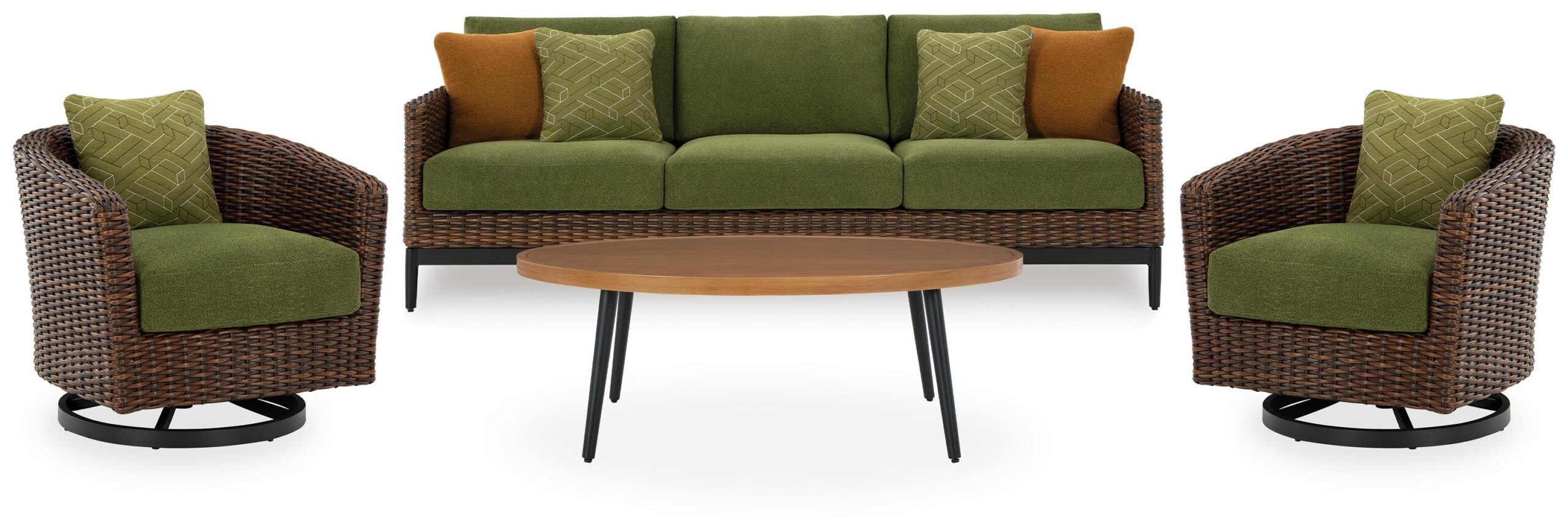 48c13eb119388c5166a9f8b508119075 Horizon Hall Outdoor Sofa, 2 Lounge Chairs, Ottoman and Coffee Table - Image 1