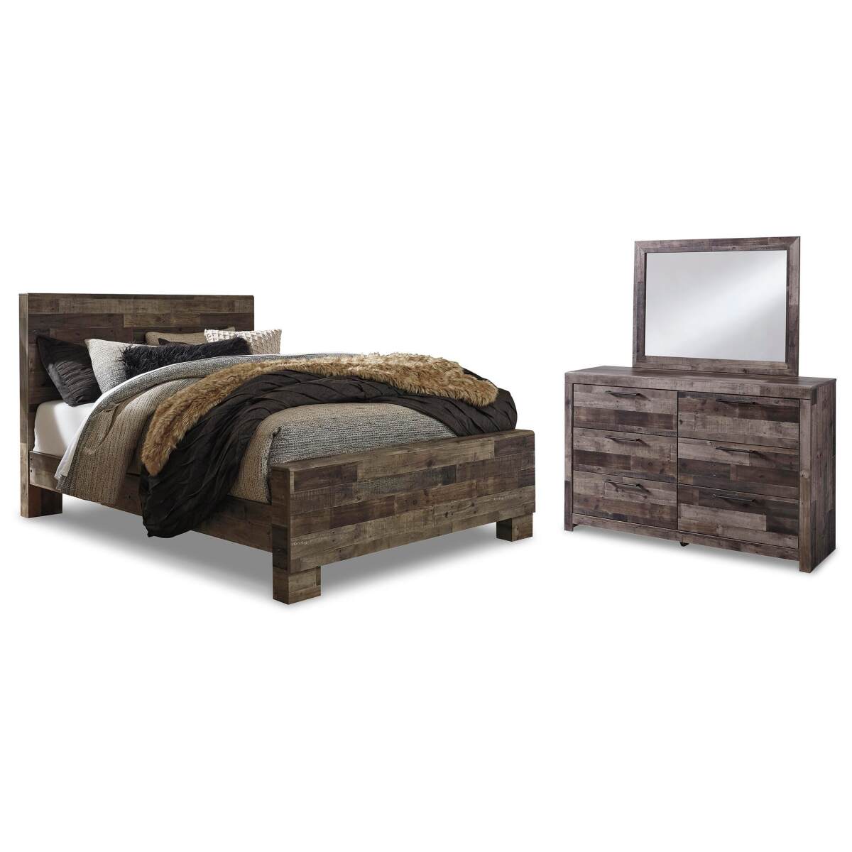 48de8baae98bc68317fdc4669950089d Derekson Queen Panel Bed, Dresser and Mirror - Image 1