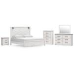 Gerridan King Panel Bed, Dresser, Mirror, Chest, and Nightstand