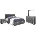 Lodanna Queen Upholstered Panel Bed, Dresser, Mirror and Nightstand