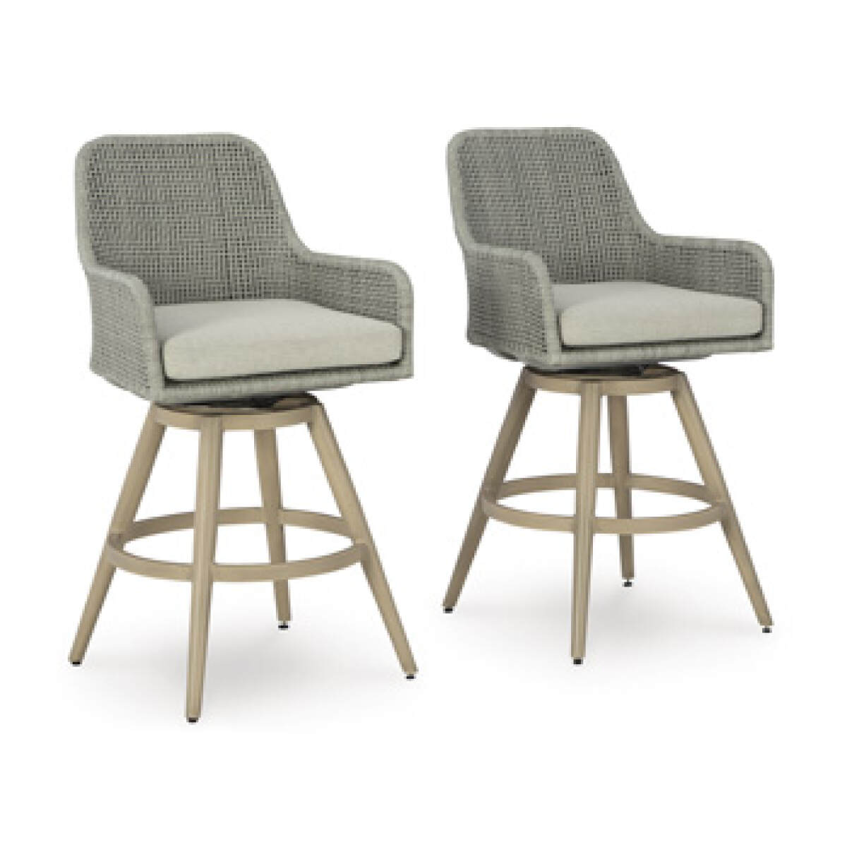 4ba64c19b7cadaabebd9705da6740da2 Seton Creek Outdoor Bar Height Barstool with Cushion (Set of 2) - Image 1