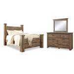 Trinell Queen Poster Bed, Dresser and Mirror