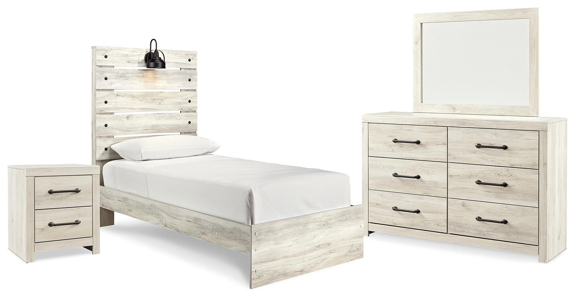 4bb973dbea54250f6db50df358c7454f Cambeck Twin Panel Bed, Dresser, Mirror and Nightstand - Image 1