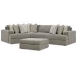 Avaliyah 4-Piece Sectional and Oversized Accent Ottoman