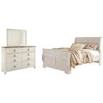 Willowton Queen Sleigh Bed, Dresser and Mirror