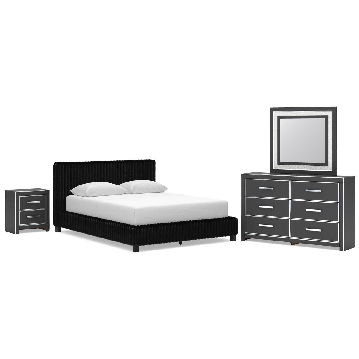 4cb8af04073eb4ce7229494dc5fbe5f7 Zuraleus Queen Upholstered Bed, Dresser, Mirror and Nightstand - Image 1