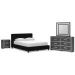 Zuraleus Queen Upholstered Bed, Dresser, Mirror and Nightstand