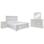 Robbinsdale Queen Storage Bed, Dresser, Mirror and Nightstand