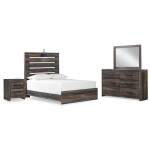 Drystan Full Panel Bed, Dresser, Mirror, and Nightstand