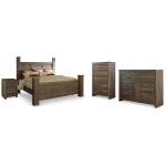 Juararo King Poster Bed, Dresser, Chest and Nightstand