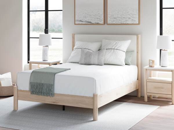 Cadmori Queen Upholstered Panel Bed, Dresser and Nightstand - Image 22