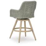 Seton Creek Outdoor Bar Height Barstool with Cushion (Set of 2) - Image 6