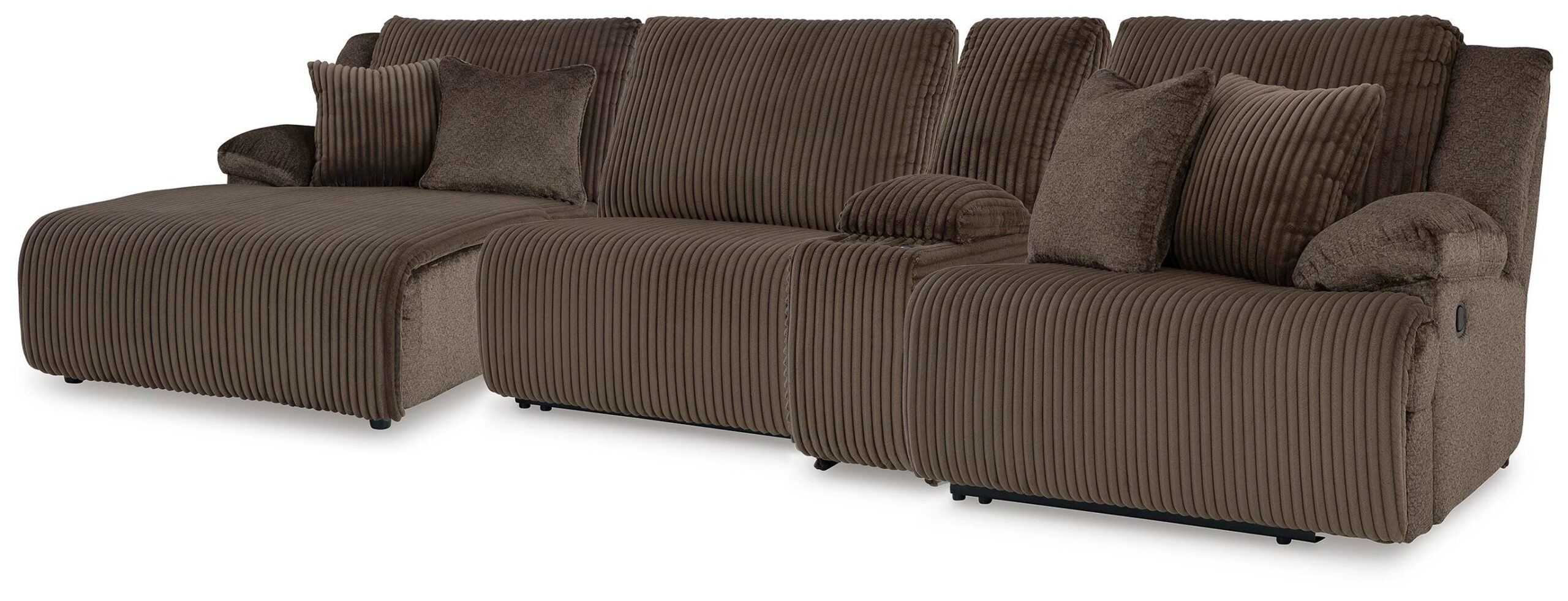 529bc7e27312c079415ef6a8ad080fde Top Tier 4-Piece Reclining Sectional with Chaise - Image 1