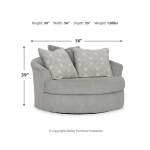 Casselbury Oversized Swivel Chair and Ottoman - Image 10