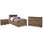 Trinell Twin Bookcase Bed, Dresser and 2 Nightstands
