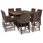 Paradise Trail Outdoor Counter Height Dining Table with 6 Barstools