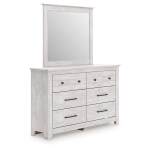 Makidern Queen Panel Bed with Storage, Dresser and Mirror - Image 4