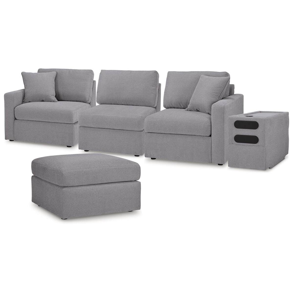 55fc209eb7a51924b6db85888a9c4a10 Modmax 4-Piece Sectional and Ottoman - Image 1
