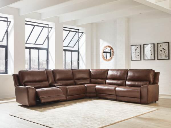 DeepWakes 6-Piece Reclining Sectional with Storage Console - Image 3