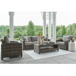 Oasis Court Outdoor Sofa/Chairs/Table Set (Set of 4) - Image 3