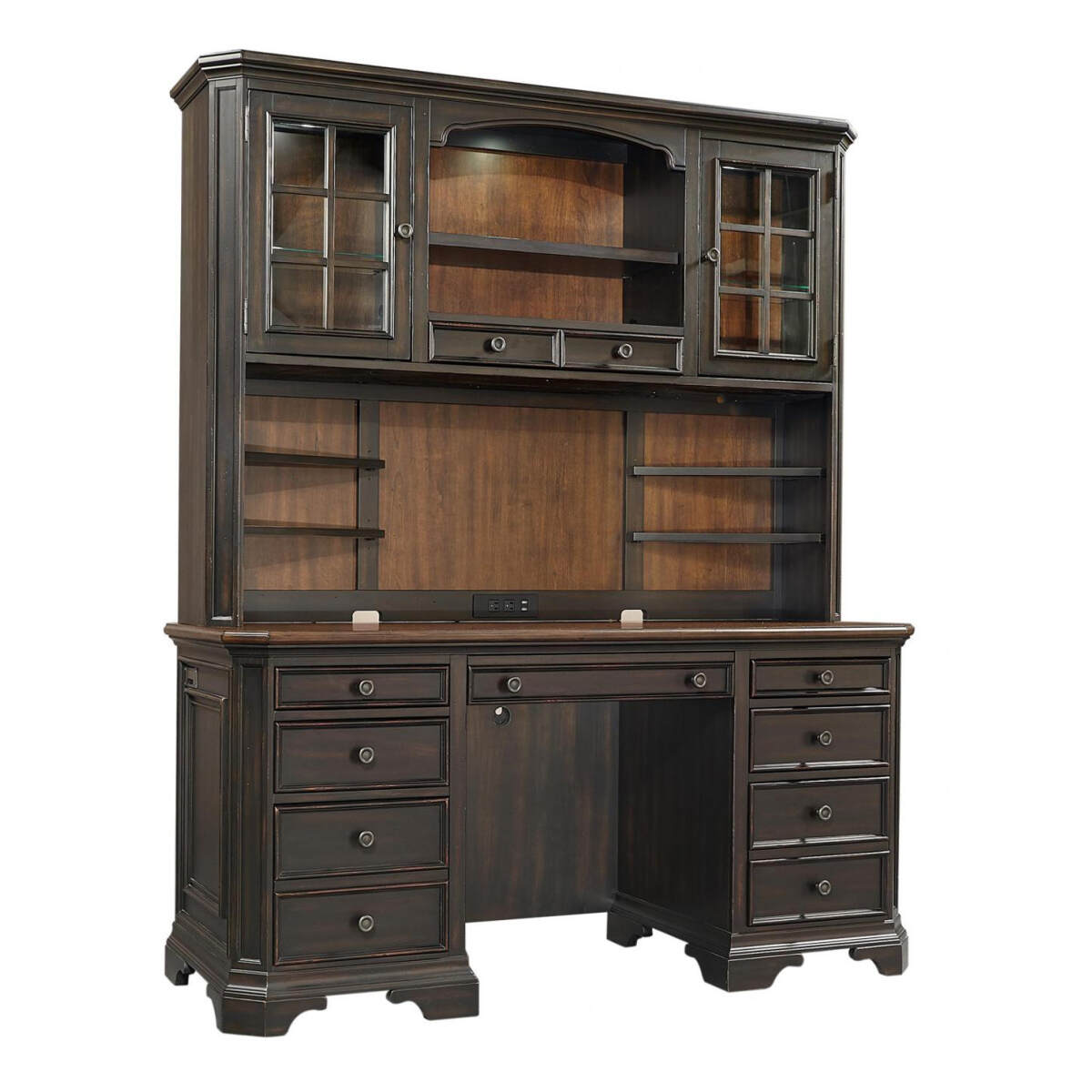 56ac395af0f4641c48619f8e8d93fc08 Hampton Credenza & Hutch I242HOGRP1 - Image 1