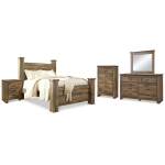 Trinell Queen Poster Bed, Dresser, Mirror, Chest and 2 Nightstands