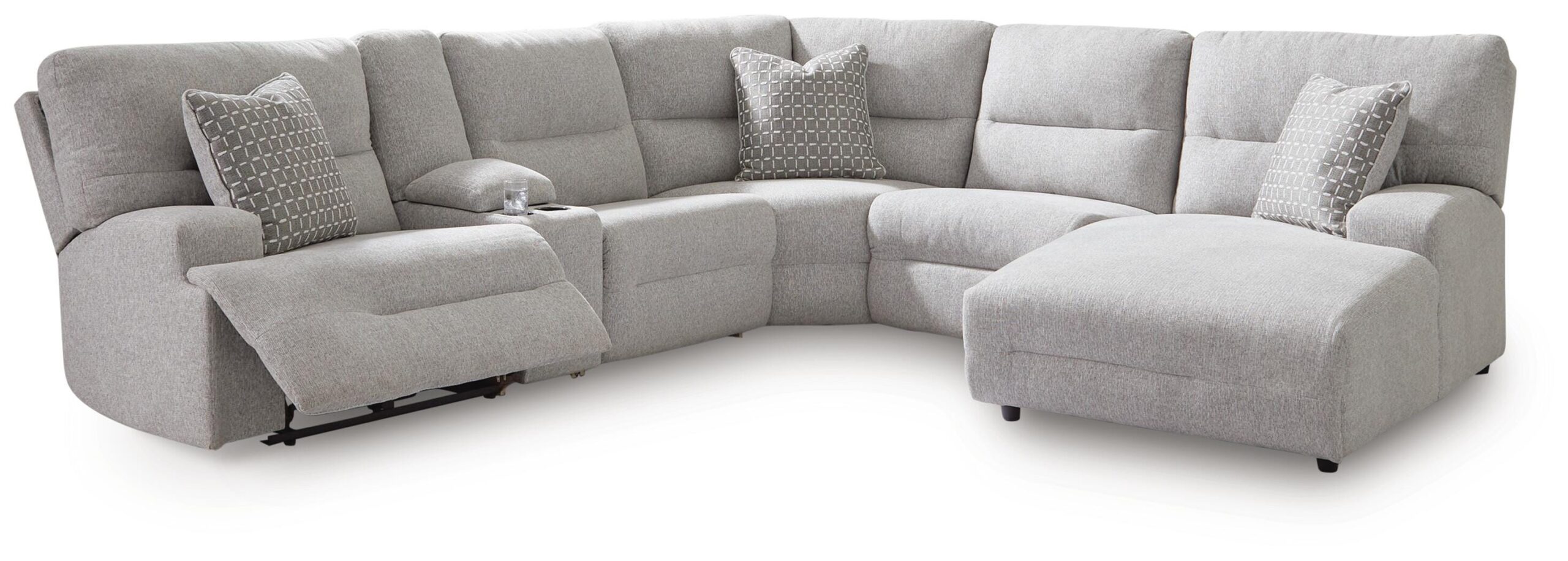 57a526bd0b53efaab53b80304e361dd1 Acklen Place 6-Piece Power Reclining Sectional with Chaise - Image 1