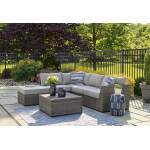 Petal Road Outdoor Loveseat Sectional/Ottoman/Table Set (Set of 4) - Image 3