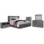 Baystorm King Storage Bed, Dresser, Mirror, Chest and 2 Nightstands - Image 2