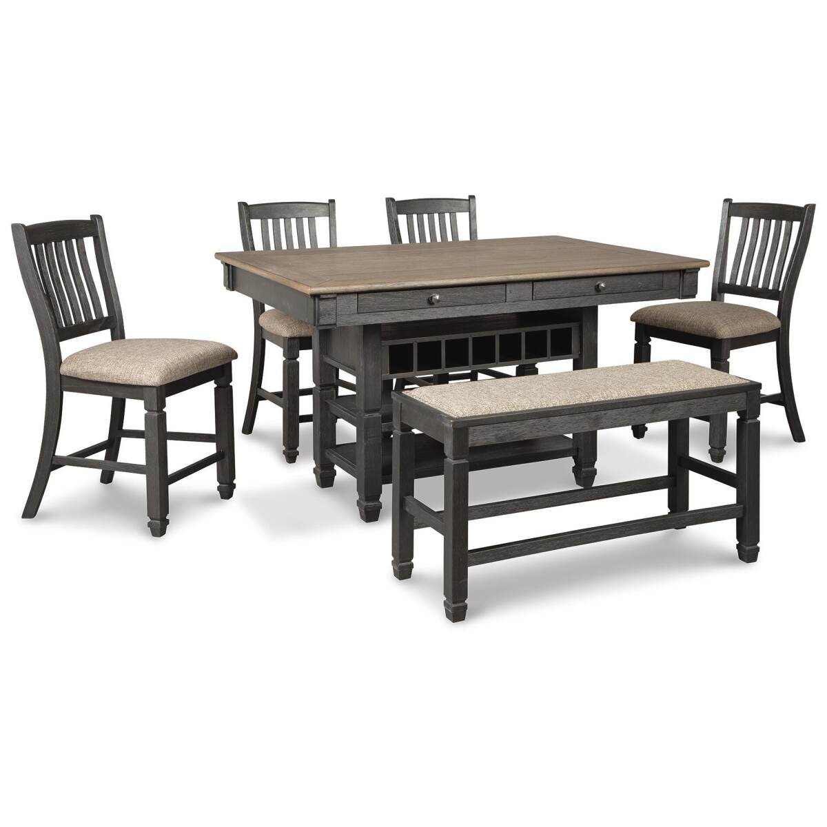 585eac42564eaf0ca0d2d549526cd5db Tyler Creek Counter Height Dining Table and 4 Barstools and Bench - Image 1