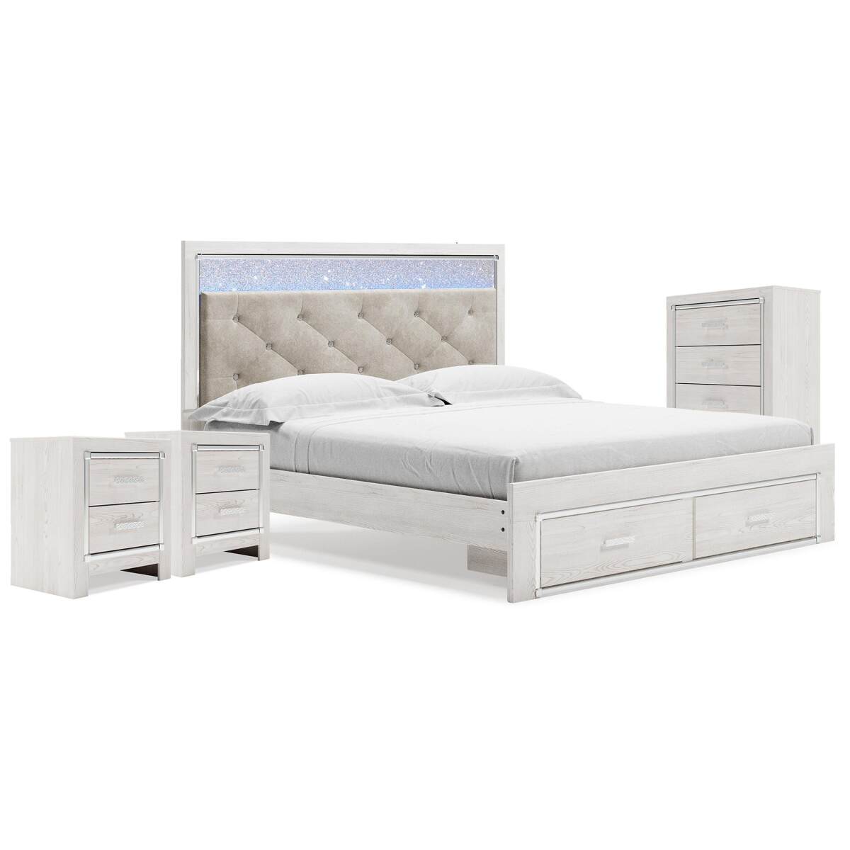 58b6608f629f6c455769b8390e1c51c6 Altyra King Storage Bed, Chest and 2 Nightstands - Image 1