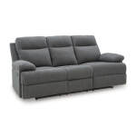 Side-Swipe Reclining Sofa with Drop Down Table