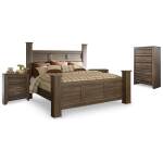 Juararo King Poster Bed, Chest and 2 Nightstands