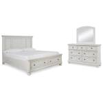 Robbinsdale Queen Panel Storage Bed, Dresser and Mirror