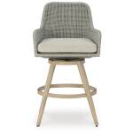 Seton Creek Outdoor Bar Height Barstool with Cushion (Set of 2) - Image 5