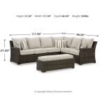 Brook Ranch Outdoor Sofa Sectional, Bench, Lounge Chair and Table - Image 6
