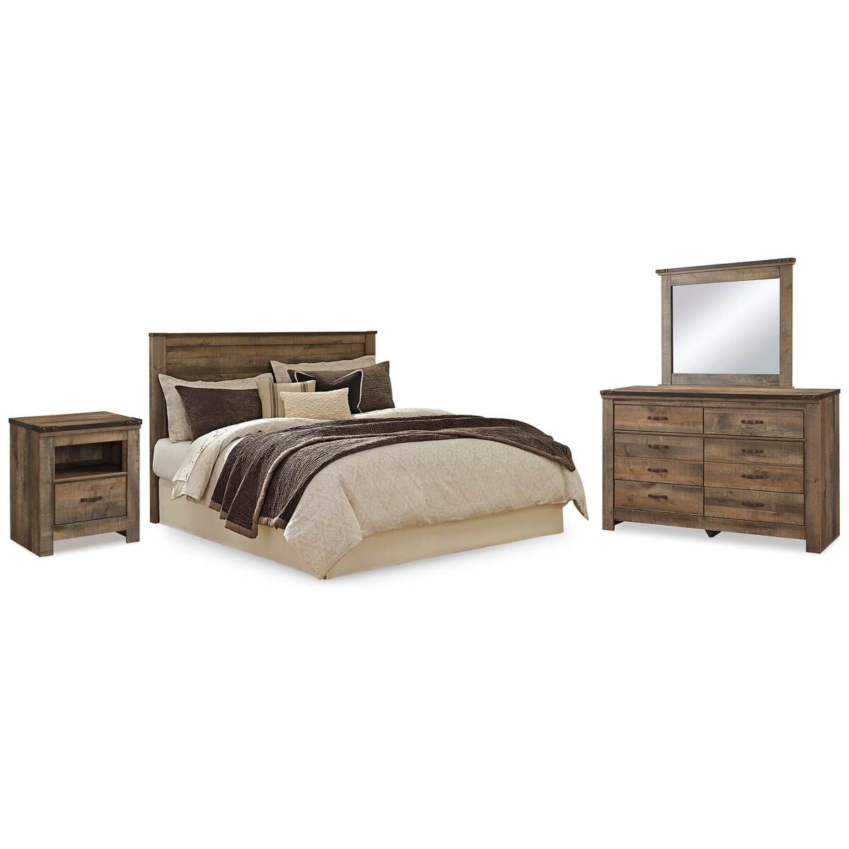 5c43a85352ccc909ae47b87498d00dd7 Trinell King/California King Panel Headboard, Dresser, Mirror and Nightstand - Image 1