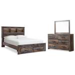 Drystan Full Bookcase Storage Bed, Dresser and Mirror