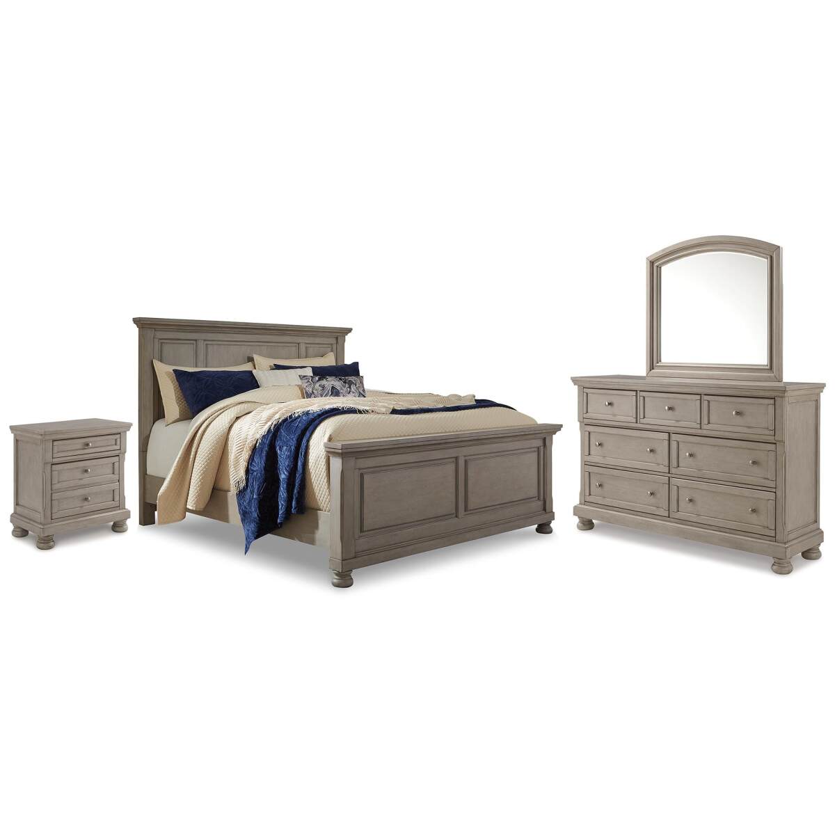 5c4b440d90d37da7e33d822e38781b69 Lettner King Panel Bed with Dresser, Mirror and Nightstand - Image 1