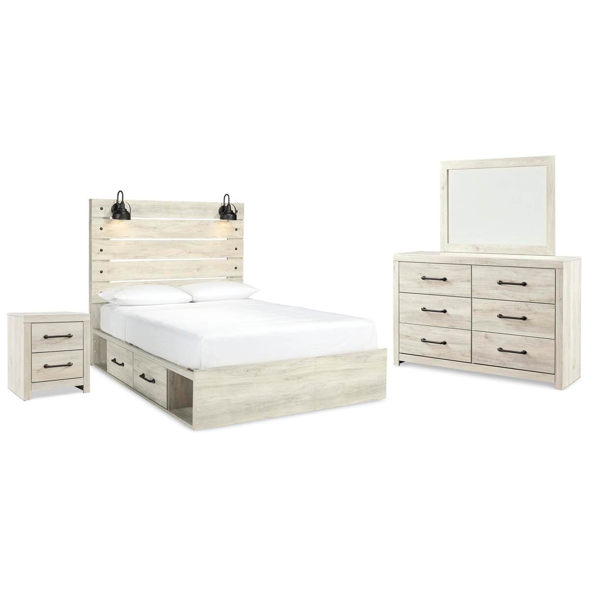 5d71ebcec42ed025d32e6d432abadcae Cambeck Queen Panel Bed with Storage, Dresser, Mirror and Nightstand - Image 1