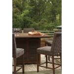 Paradise Trail Outdoor Bar Fire Pit Table with 6 Barstools - Image 9