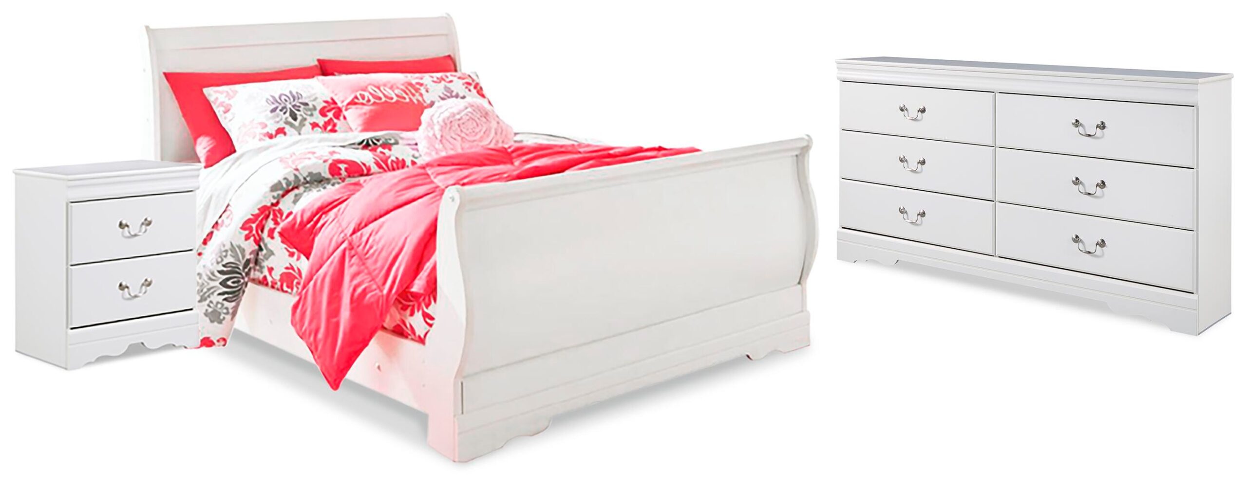 5f21c63c67767a7d4a8baecb86276cfc Anarasia Full Sleigh Bed, Dresser and Nightstand - Image 1