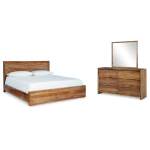 Dressonni California King Panel Bed, Dresser and Mirror