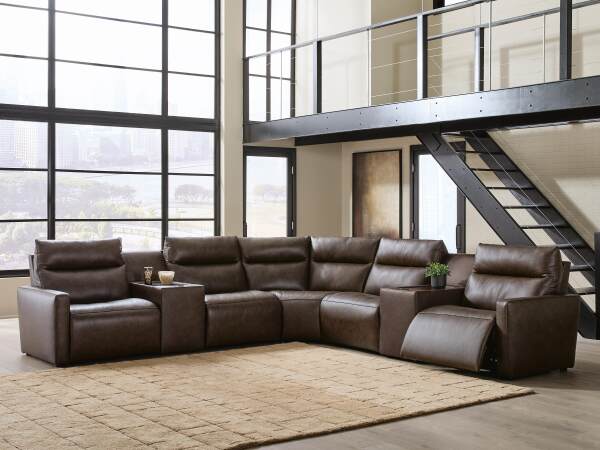 ModZ 7-Piece Power Reclining Sectional with Audio Consoles - Image 3