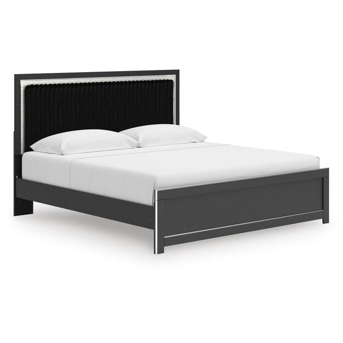 615b5b4947506aabc1e44761bdc80263 Zuraleus King Upholstered Panel Platform Bed - Image 1