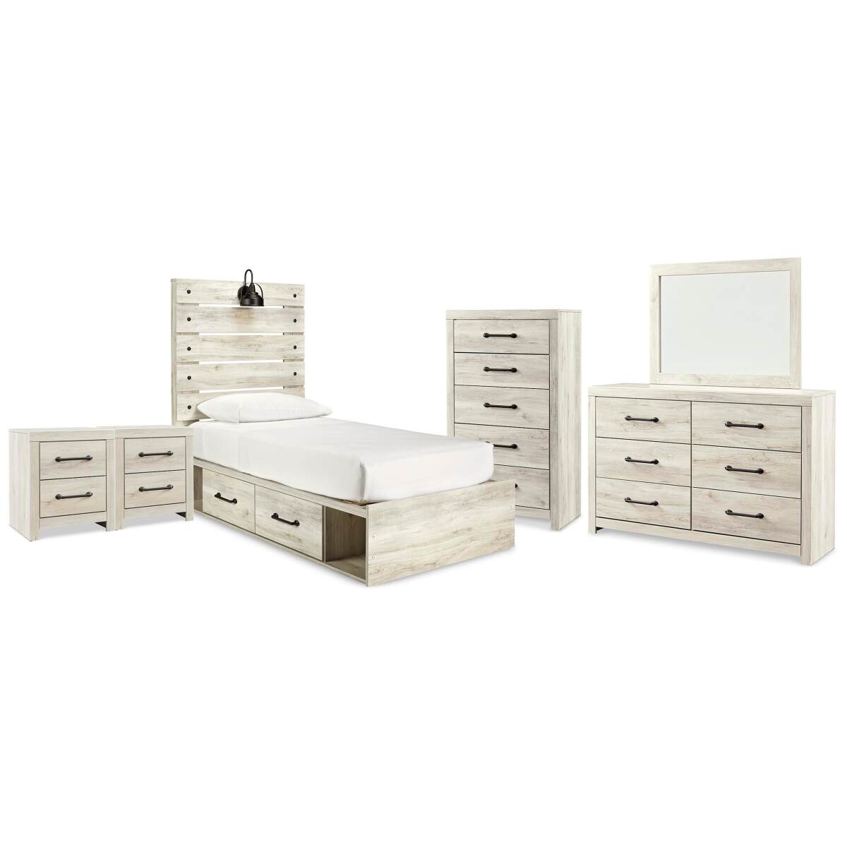 616bcbb897d62b43087a93968e3ff277 Cambeck Twin Panel Bed with Storage, Dresser, Mirror, Chest and 2 Nightstands - Image 1