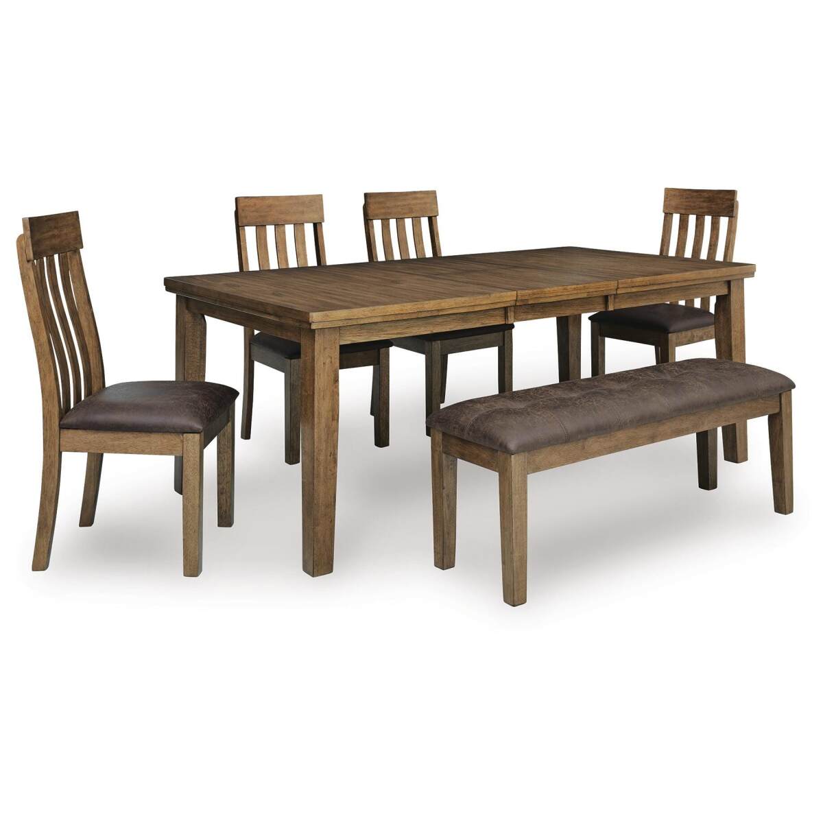 61e6dc4fb3ad10c4b805919ba750fa44 Urbinforte Extension Dining Table, 4 Chairs and Bench - Image 1