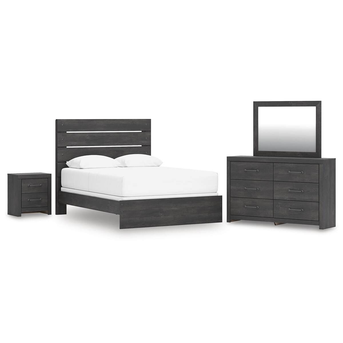 626188bb7927aba584becc03da68dfd7 Hollivern Queen Panel Bed, Dresser, Mirror and Nightstand - Image 1